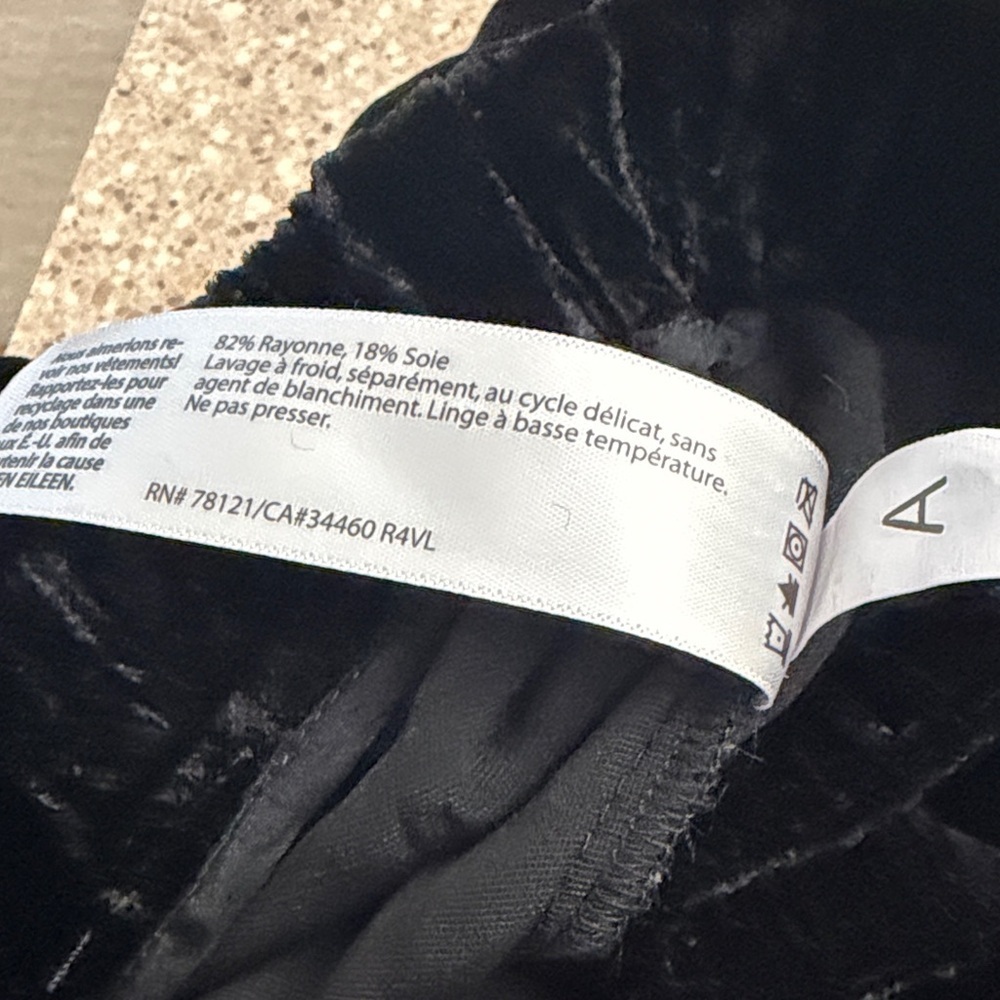 Eileen Fisher Women’s Large Petite Black Velvet Dress Pants - Picture 8 of 16